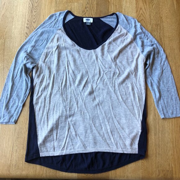 Old Navy Colorblock Sweater Baseball Style Size Medium - Picture 1 of 7